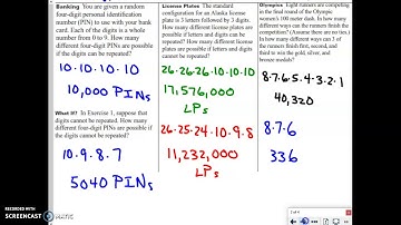 8.1 Fundamental Counting Principle and Permutations