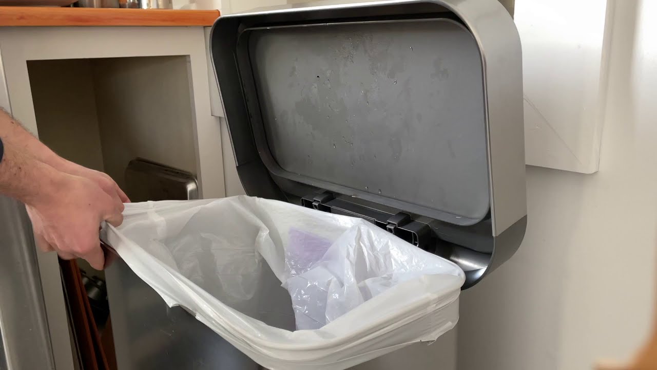 Using A SimpleHuman Trash Can with A Normal Tall Kitchen Bag 