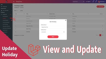Update record holiday on model form view Laravel 8.X | HR System Management