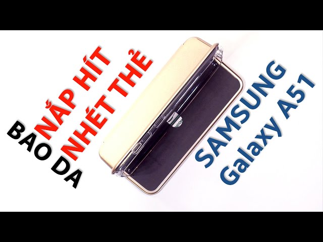 Bao da nắp hít nhét thẻ kiêm giá đỡ cho Samsung Galaxy A51