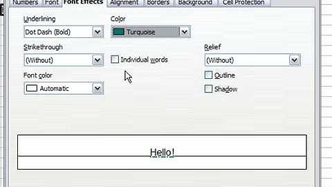 Add Font Effects in OpenOffice Calc