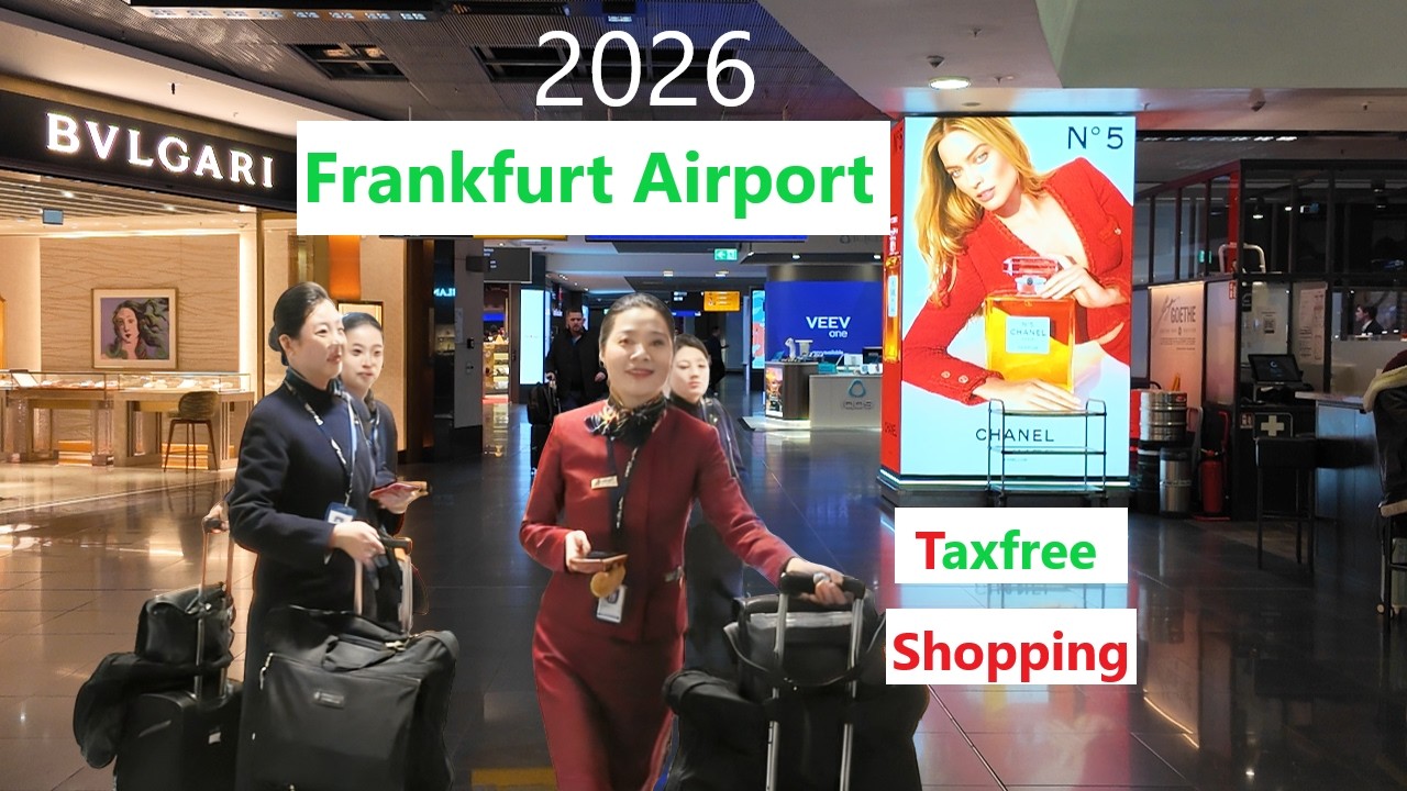 Airport Frankfurt taxfree shops in Terminal 1 departure area after security control