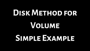 Disk method for Volume Simple Example