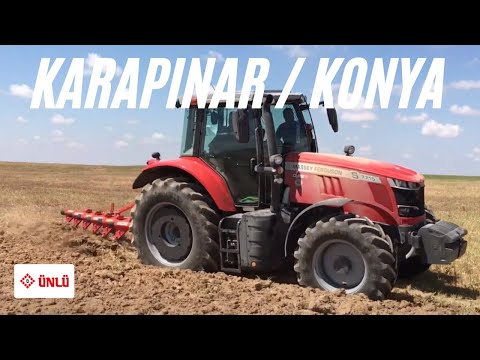 MF 7715 ile tarla sürümü 6,lı 14 yaylı pulluk Karapınar yaylaları pulluk ayarı