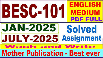 BESC 101 solved assignment 2025 in English || besc 101 solved assignment 2025 || ignou besc101 2025
