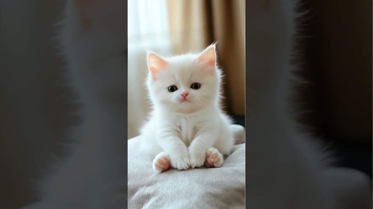 A Cute White Cat Kitten Lipsync Catlover