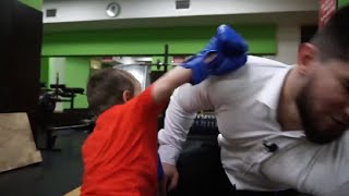 Mini Khabib Knocked Hulk 🤣 Sparring Fight Training Day - Hasbulla Vs Abdurozik