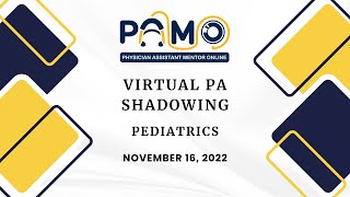 Physician Assistant Virtual Shadowing - Pediatrics