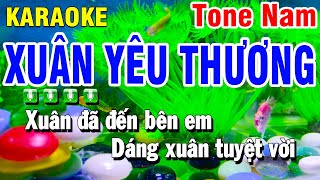 Karaoke Xuân Yêu Thương Nhạc Sống Tone Nam Am Remix | Huỳnh Anh