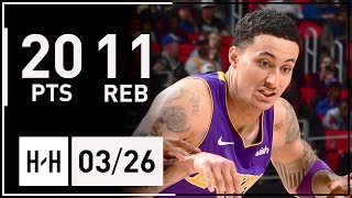 Kyle Kuzma Full Highlights Lakers vs Pistons (2018.03.26) - 20 Points, 11 Reb