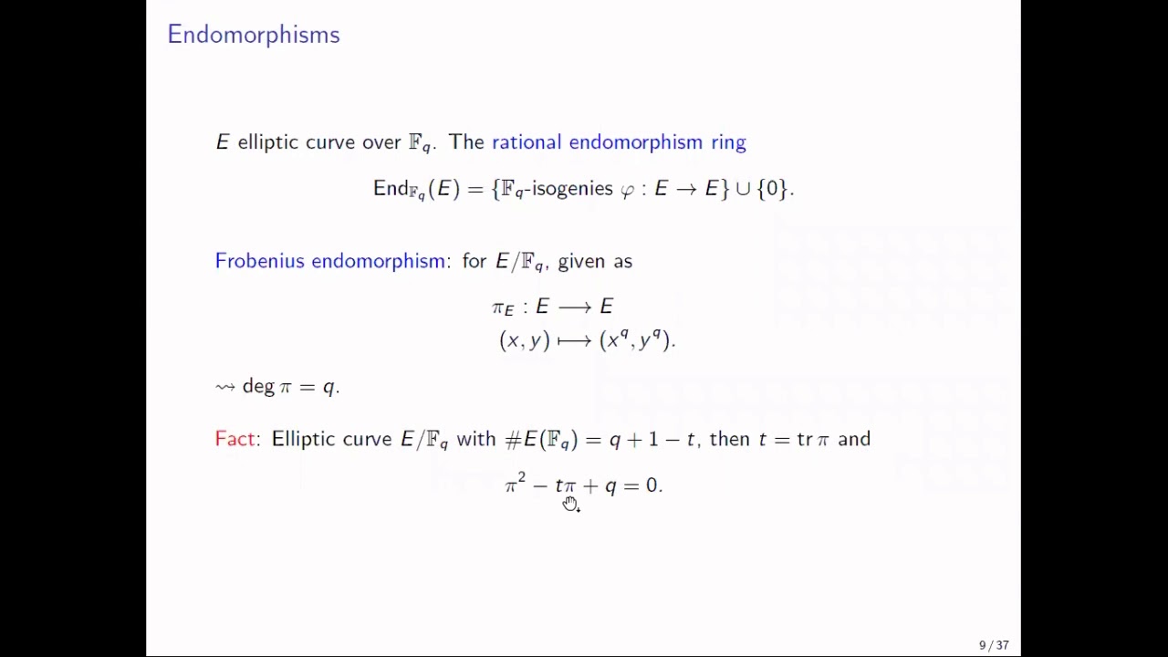 Europe time] Elliptic curves, isogenies, and endomorphism rings -- Jana  Sotáková - YouTube