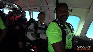 SKYDIVING THAILAND ,,, Hubert Antony Raj Charles John first tandem jump