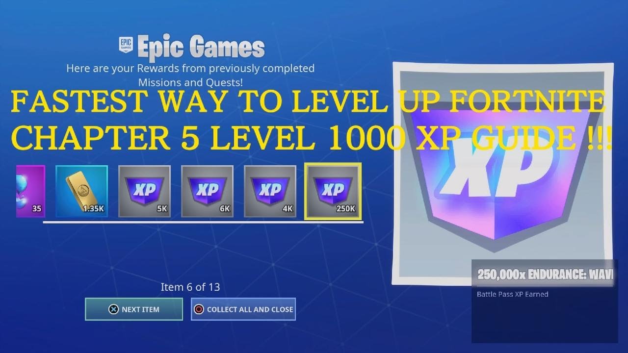 FASTEST WAY TO LEVEL UP FORTNITE CHAPTER 5 LEVEL 1000 XP AFK XP GRIND