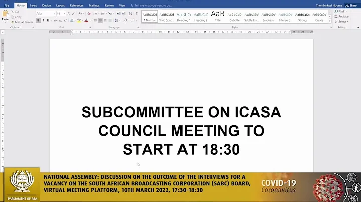 Portfolio Committee on Communications’ Subcommittee on SABC Board, 10th March 2022