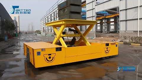 Battery Powered Lifting Platform Trackless Transfer Cart#materialhandling #factoryautomation#trolley