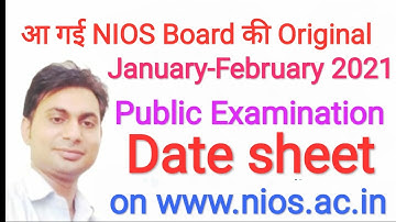 How to check Date sheet NIOS Board Public Examination January-February 2021