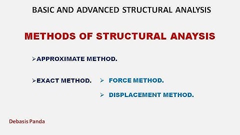 METHODS OF STRUCTURAL ANALYSIS| EXACT AND APPROXIMATE METHODS| FORCE AND DISPLACEMENT METHODS| TOS|