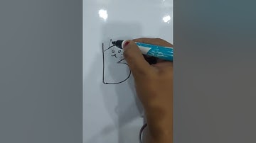 draw a cat using number 13 #cat #shorts #learnwithnavshi  #youtubeshorts # #art #drawing