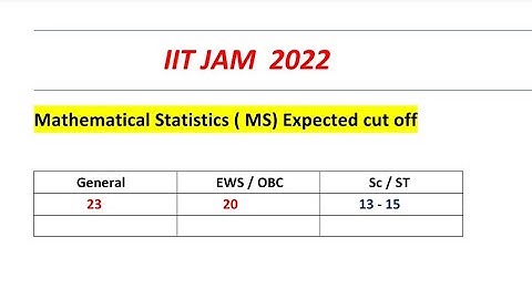 IIT JAM 2022 Mathematical statistics cut off analysis | MS paper cut off #iitjam2022