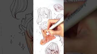How to draw anime character with SKETCHMARKER/SKETCHBAR. Drawing process