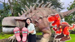 Changcady vào công viên khủng long gặp các con vật kỳ lạ, tìm dép giúp Cam Cam bị khủng log lấy