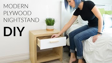 DIY Modern Plywood Nightstand W/ Waterfall Edge