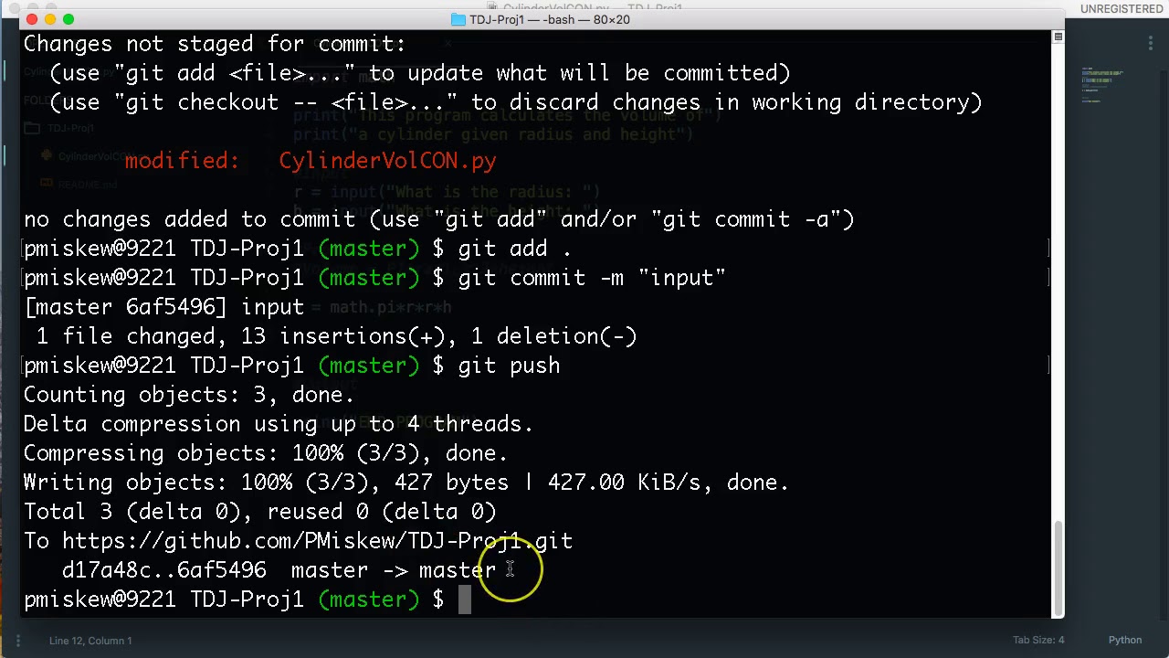 PYTHON - Example Project Volume of Cylinder (CON - Process) - YouTube
