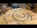 Carving with different router bits to make satisfying wood designs.