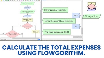 Calculate the total expenses using flowgorithm.