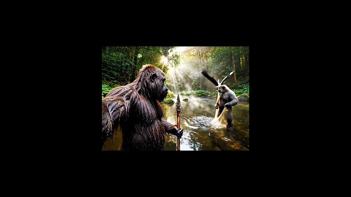 Bigfoot & Yati, Who Can Catch Breakfast Faster in the Wild? 🏕️🐟 #bigfoot #ai #cookingfood