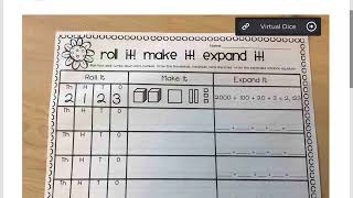 Math Skill: Place Value Practice Dice