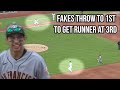 Dubón fakes the throw to first then gets runner at third, a breakdown