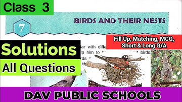 DAV class 3 science chapter 7 Birds and Thier Nests - Solutions