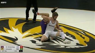 157lbs Jarrett Jacques (Missouri) dec Derek Holschlag (UNI)