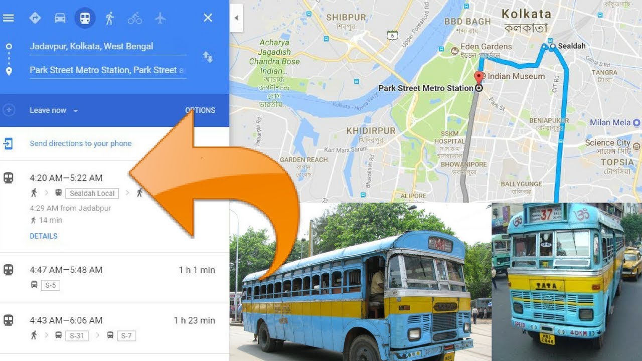 Real time Bus Information using google Map in hindi
