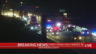 Coroner responding to wreck on I-85N at Exit 58 in Spartanburg Co.