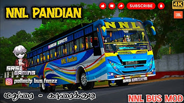 🤩NNL PANDIAN HD LIVERY FOR | NNL BUS MOD  | MADURAI TO KARAIKUDI | @srs_gaming_bussid