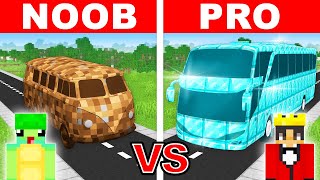 NOOB vs PRO: BUS House Build Challenge in Minecraft