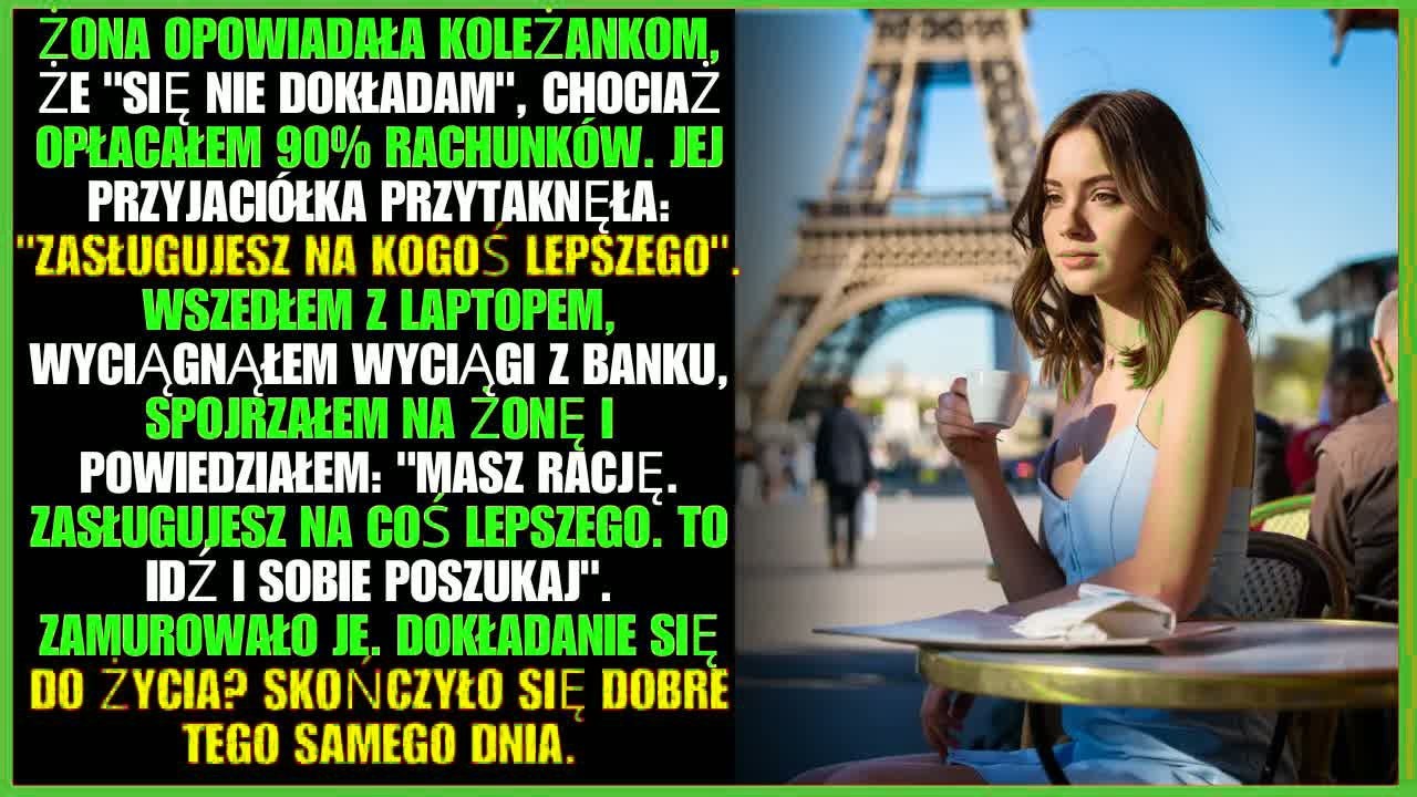 Żona opowiadała koleżankom, że ＂się nie dokładam＂, chociaż opłacałem 90% rachunków. Jej przyjaciółka