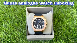 GUESS Analog Blue Dial Men's Watch-GW0571G2 unboxing