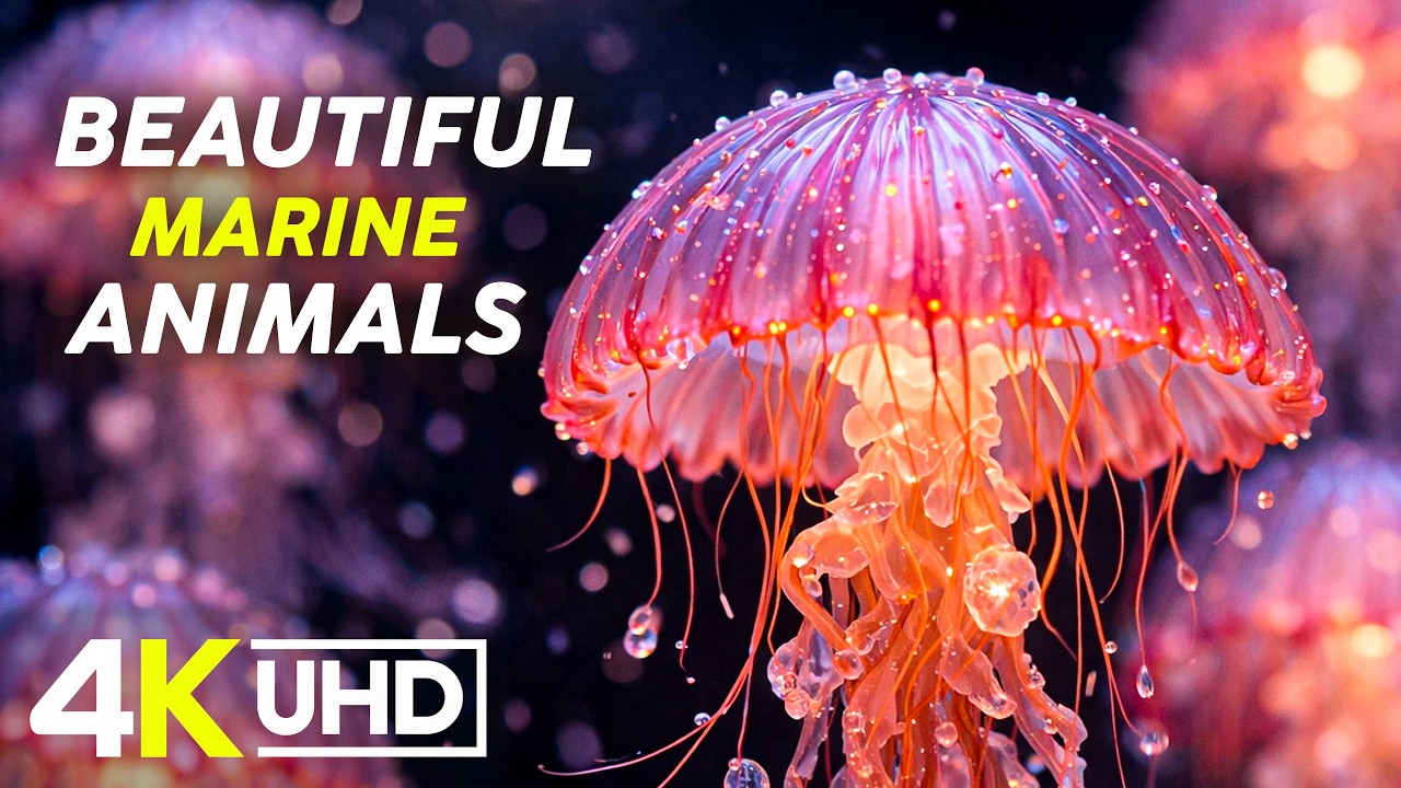 Прекрасные морские животные мира 4K – умиротворяющий фильм для подводного отдыха.