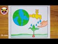 How to draw world environment day drawing very easy world environment day drawing nature drawing