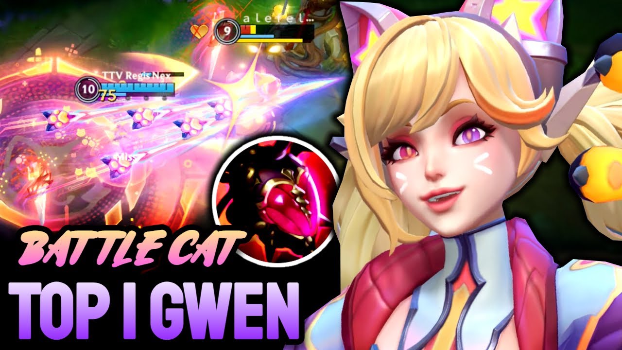 WILD RIFT BATTLE CAT GWEN - TOP 1 GWEN GAMEPLAY - CHALLENGER RANKED