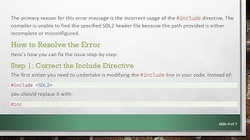 How to Resolve SDL2 Header File Not Found Error in GCC Compilation