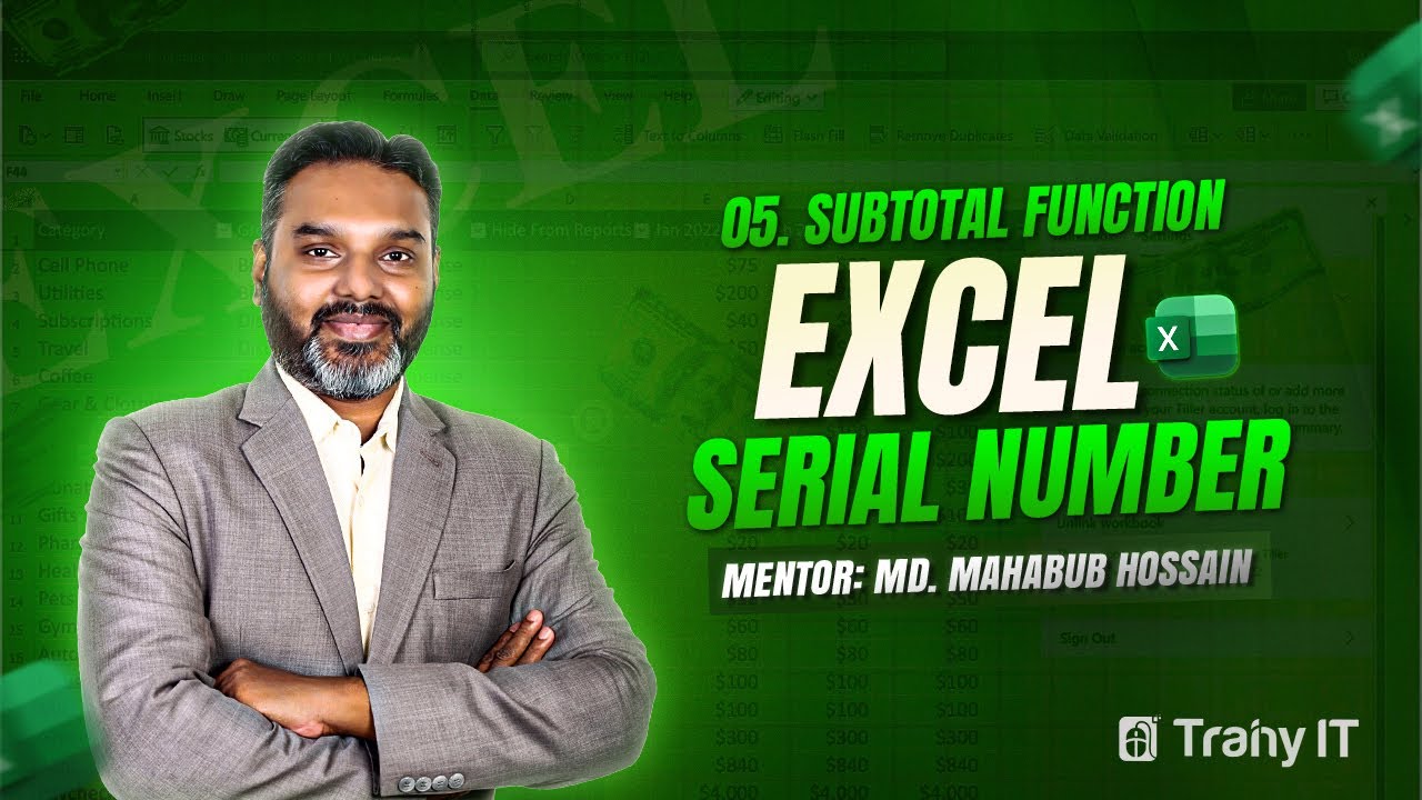Excel Subtotal Function Serial Number excel subtotal function serial number