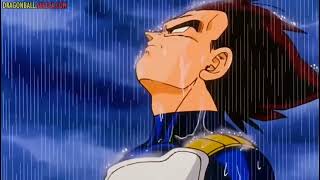 Vegeta en la lluvia con Stan de fondo