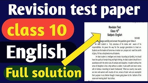 Class 10 english revision test paper full solution।। अंग्रेजी पूरा पेपर साल्व।। By bandana study cla