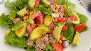 Salade au thon et avocat, recette simple et rapide