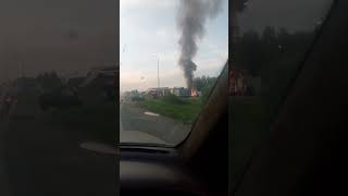 фура горит на заправке "Мошково"