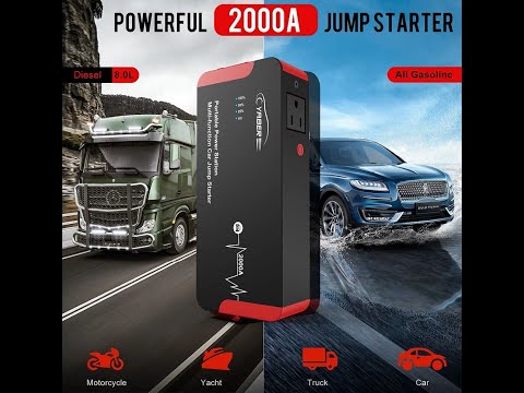 Yaber YR700 2000A Jump Starter Аварийный Starter Аккумулятор 22000 мАч 100 Вт Выход переменного тока